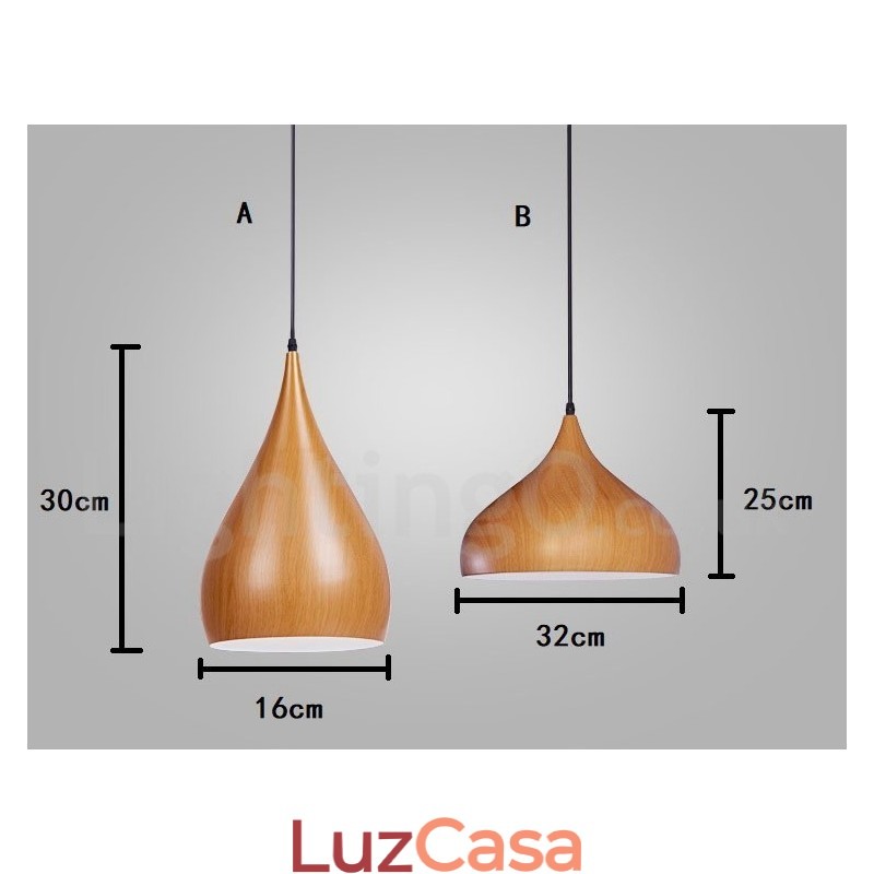 1 Luz Tradicional Clássico Pendente Luz