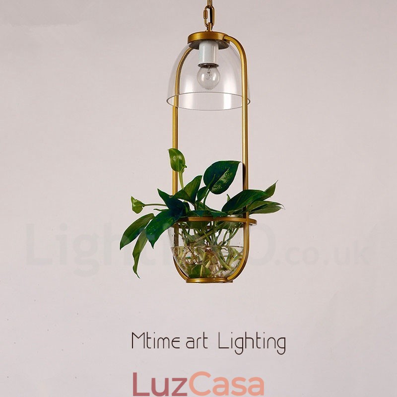 Luminária pendente de vidro de luz única clássica tradicional