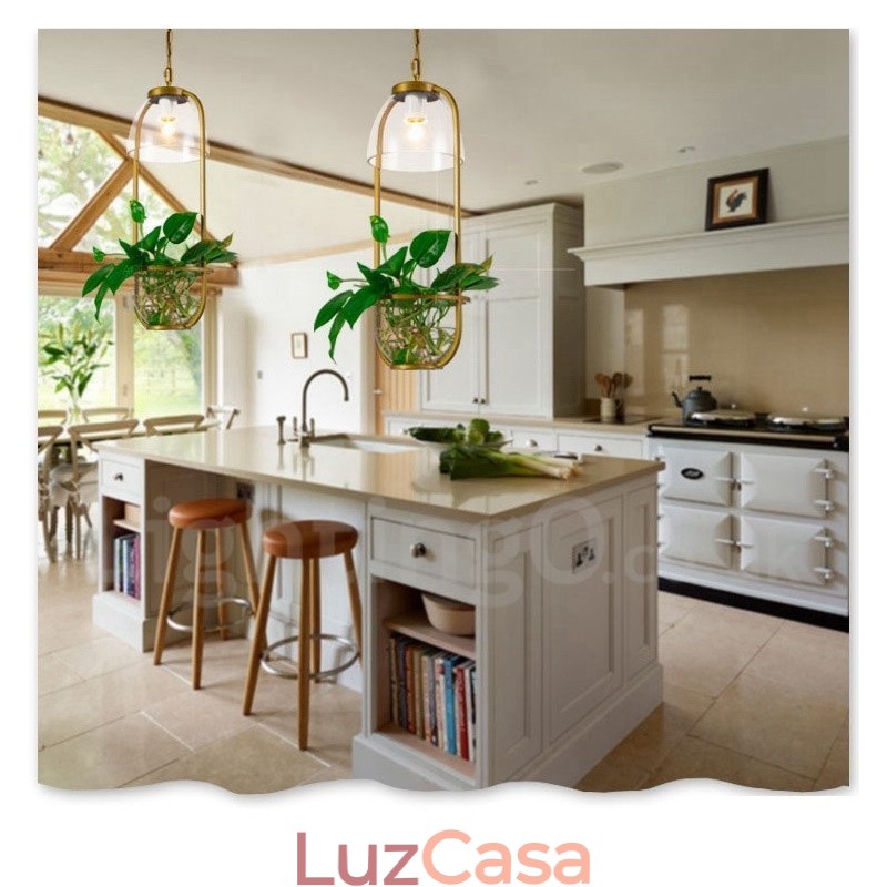 Luminária pendente de vidro de luz única clássica tradicional