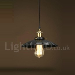 Luminária pendente vintage de metal preto