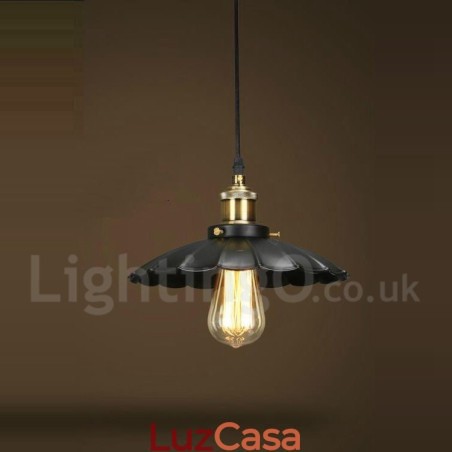 Luminária pendente vintage de metal preto Luminária pendente vintage de metal preto
