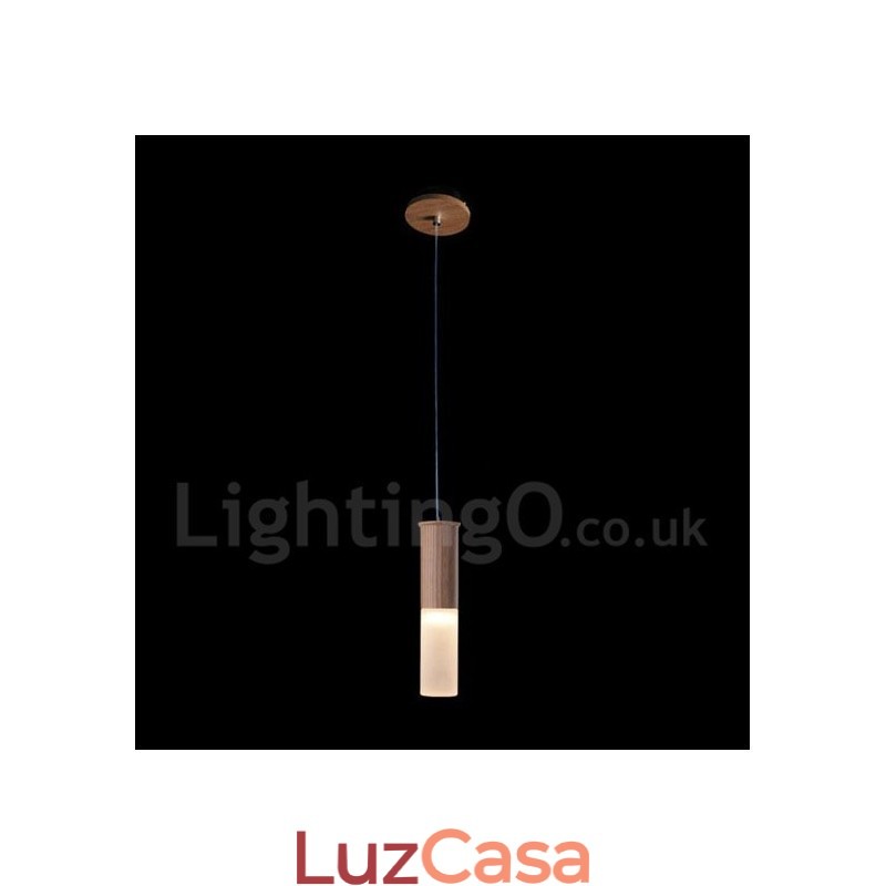 Luminária pendente de madeira moderna contemporânea com uma luz