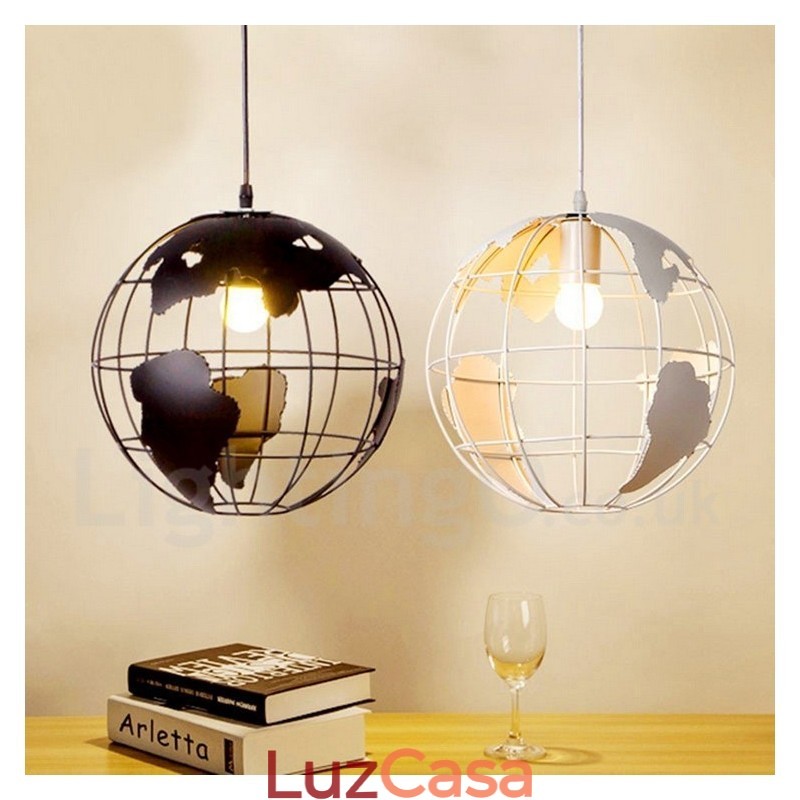 Luminária pendente de metal Country Vintage Globe