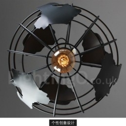 Luminária pendente de metal Country Vintage Globe