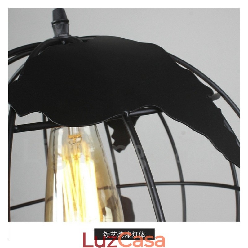 Luminária pendente de metal Country Vintage Globe