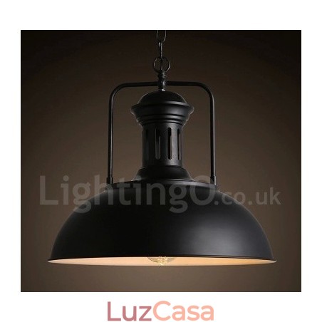 Luminária pendente de metal vintage country preta Luminária pendente de metal vintage country preta