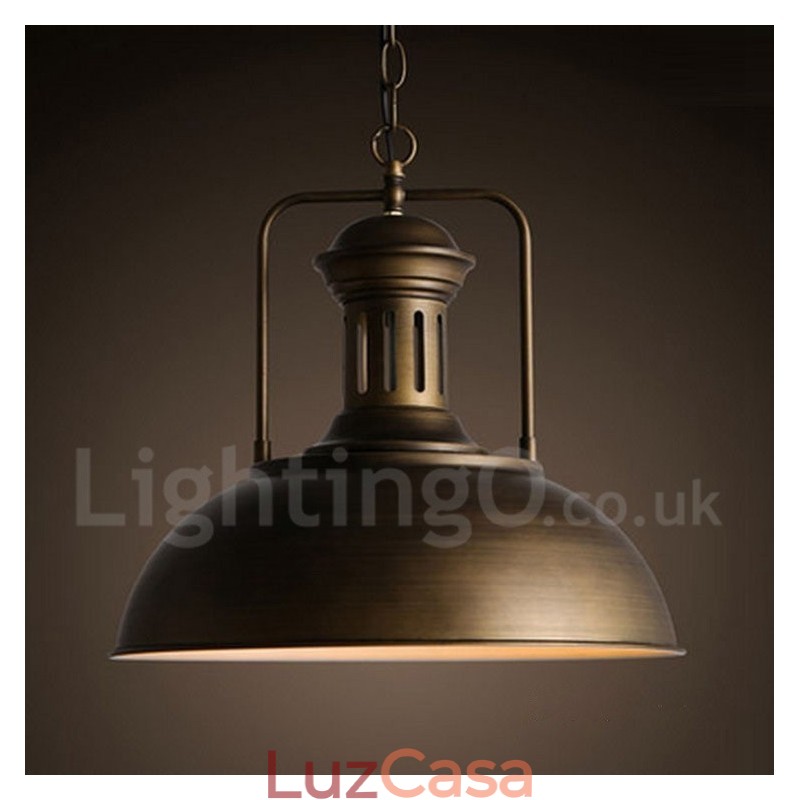 Luminária pendente de metal vintage country preta