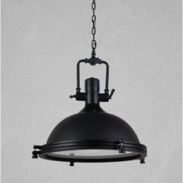 Luminária pendente de metal vintage preta