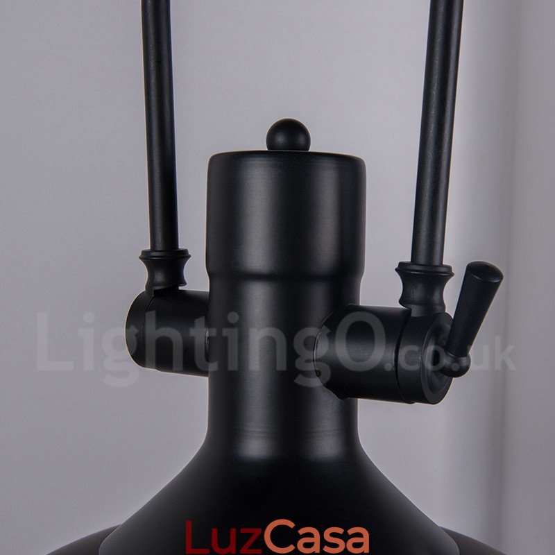 Luminária pendente de metal vintage preta
