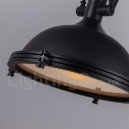 Luminária pendente de metal vintage preta