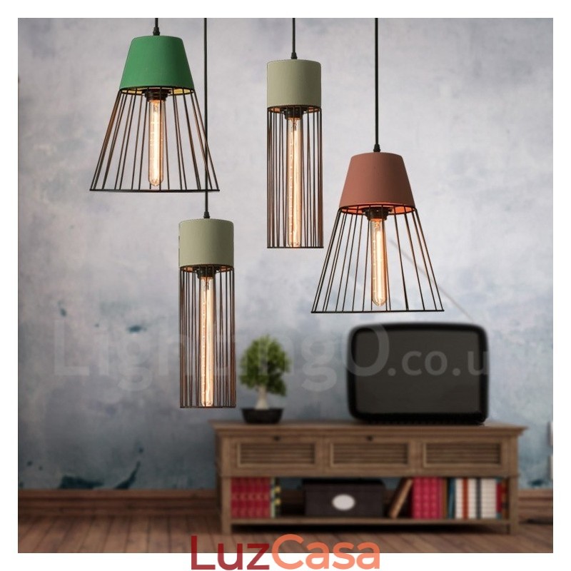 1 Luminária pendente de concreto de metal leve