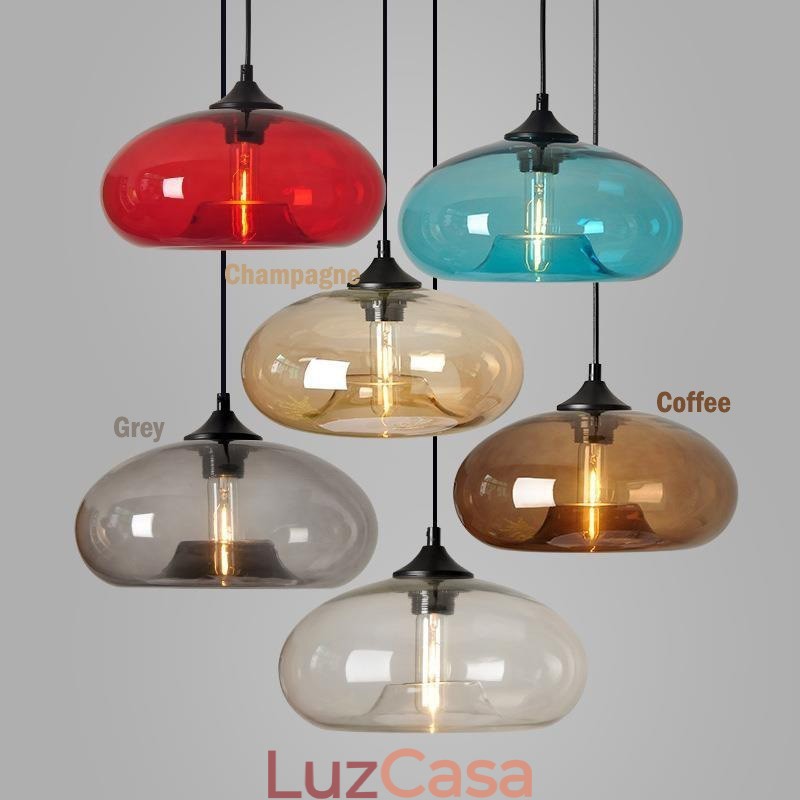 Moderno Contemporâneo Multi Cores 1 Luz de Vidro Pendente Luz