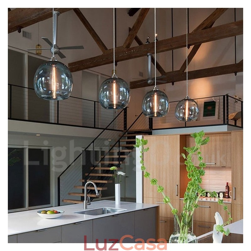 Moderno Contemporâneo Multi Cores 1 Luz de Vidro Pendente Luz