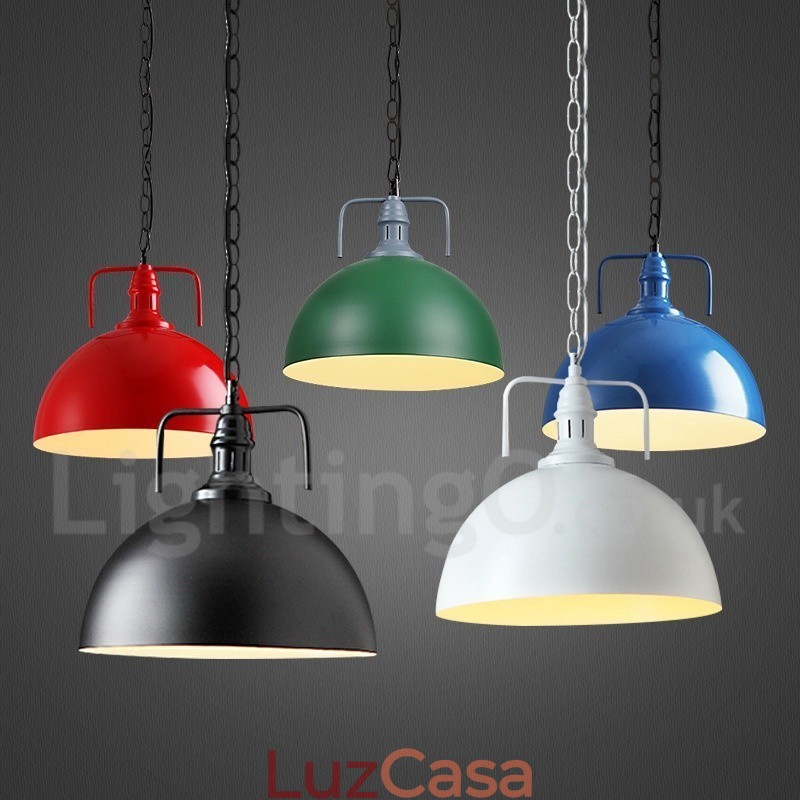 Luminária pendente de metal multicolorida vintage