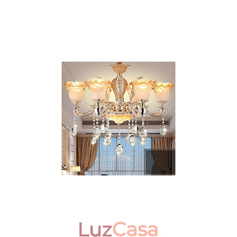 Luminária pendente de cristal retrô estilo europeu Luminária Americange
