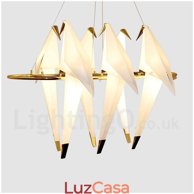 Luminária pendente moderna contemporânea Paper Crane 6 luzes