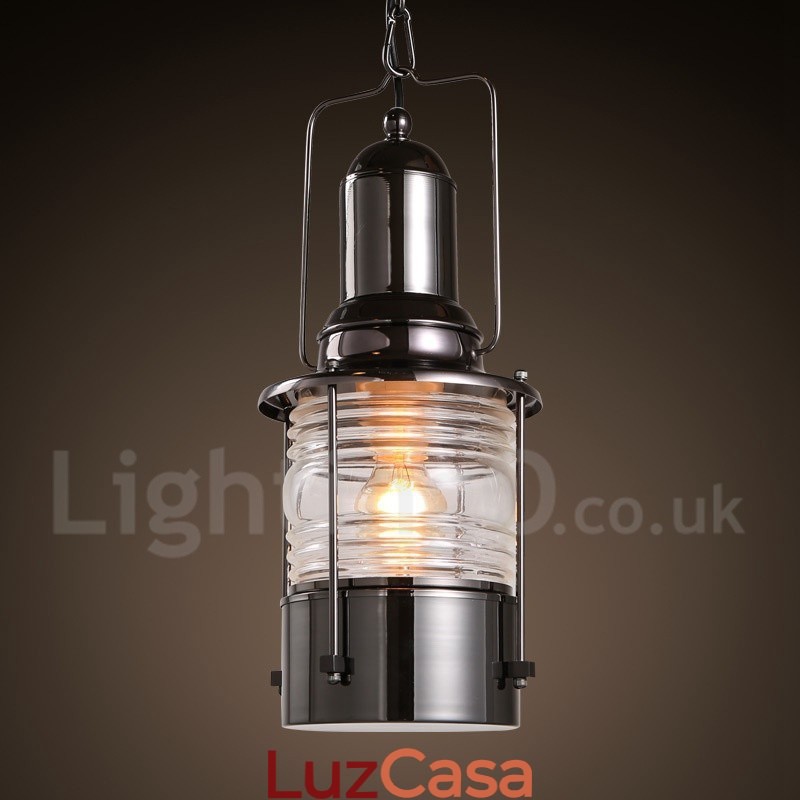 Retro Vintage 1 Luz Lanterna Cobre Pendente Luz