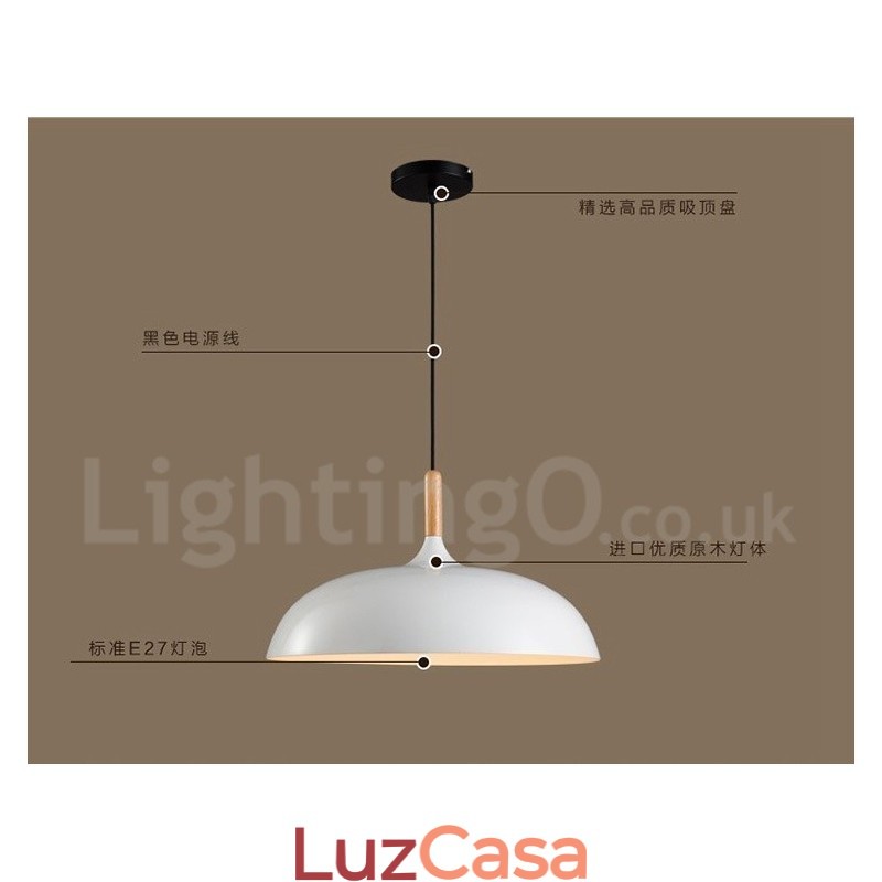 Quarto Moderno Contemporâneo 1 Luz Metal Pendente Luz
