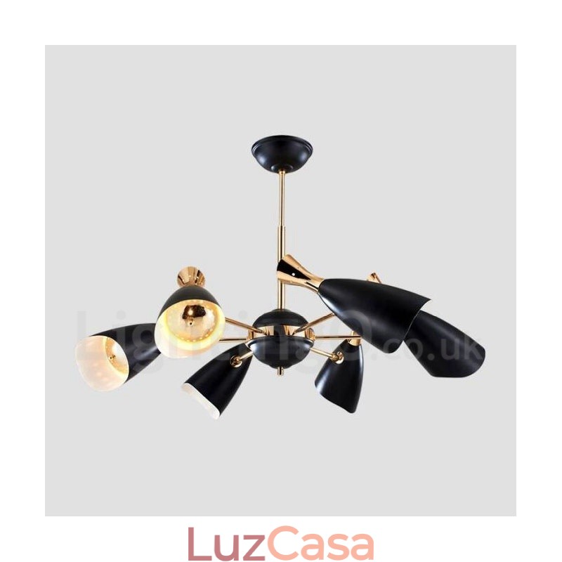 Lustre moderno contemporâneo de 6 luzes