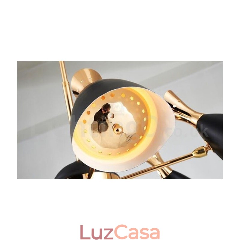 Lustre moderno contemporâneo de 6 luzes