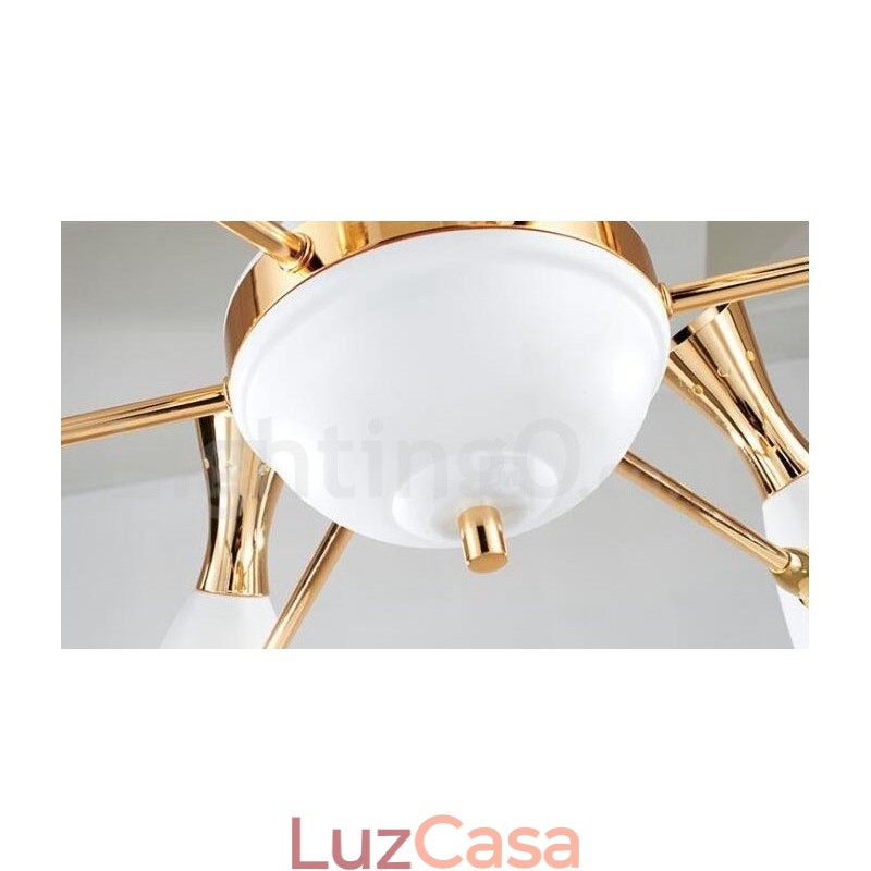 Lustre moderno contemporâneo de 6 luzes