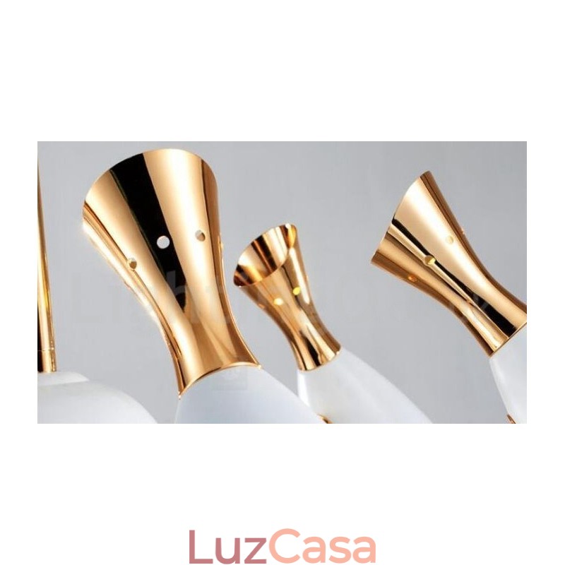 Lustre moderno contemporâneo de 6 luzes