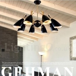 Lustre moderno contemporâneo de 8 luzes