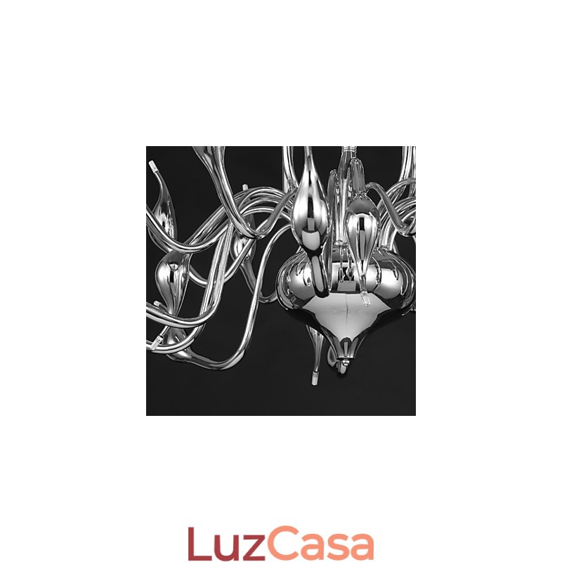 Lustre moderno 18 luzes G4 acabamento cromado