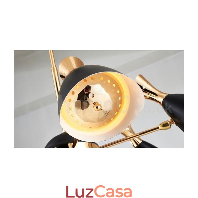 Lustre moderno contemporâneo de 8 luzes