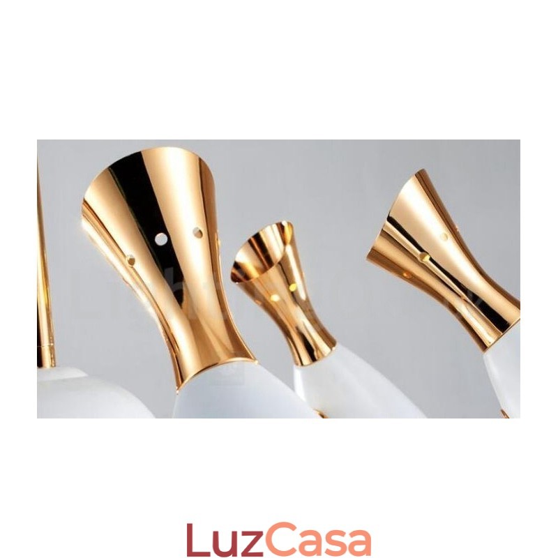 Lustre moderno contemporâneo de 8 luzes