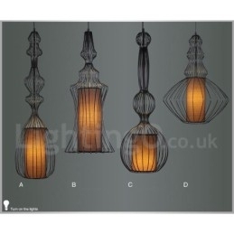 Luminária pendente em forma de vaso de metal vintage country