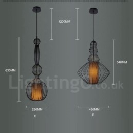 Luminária pendente em forma de vaso de metal vintage country