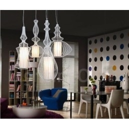 Luminária pendente em forma de vaso de metal vintage country