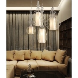 Luminária pendente em forma de vaso de metal vintage country