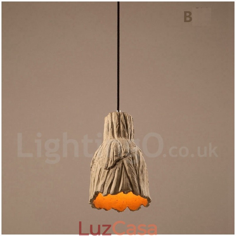 Luminária pendente de concreto vintage
