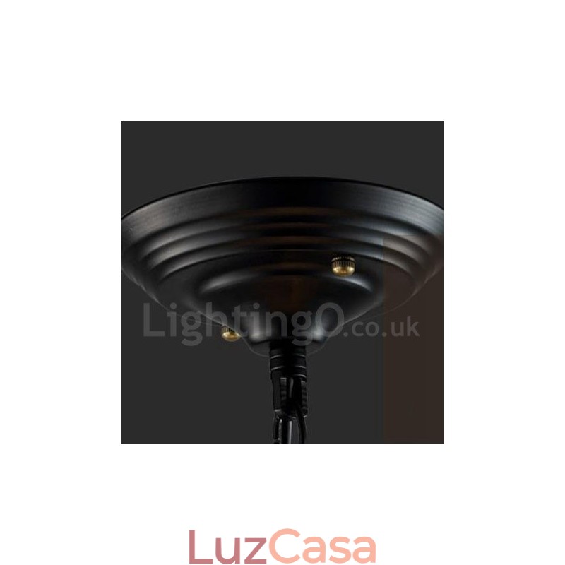 Luminária pendente vintage de globo de metal com 6 luzes
