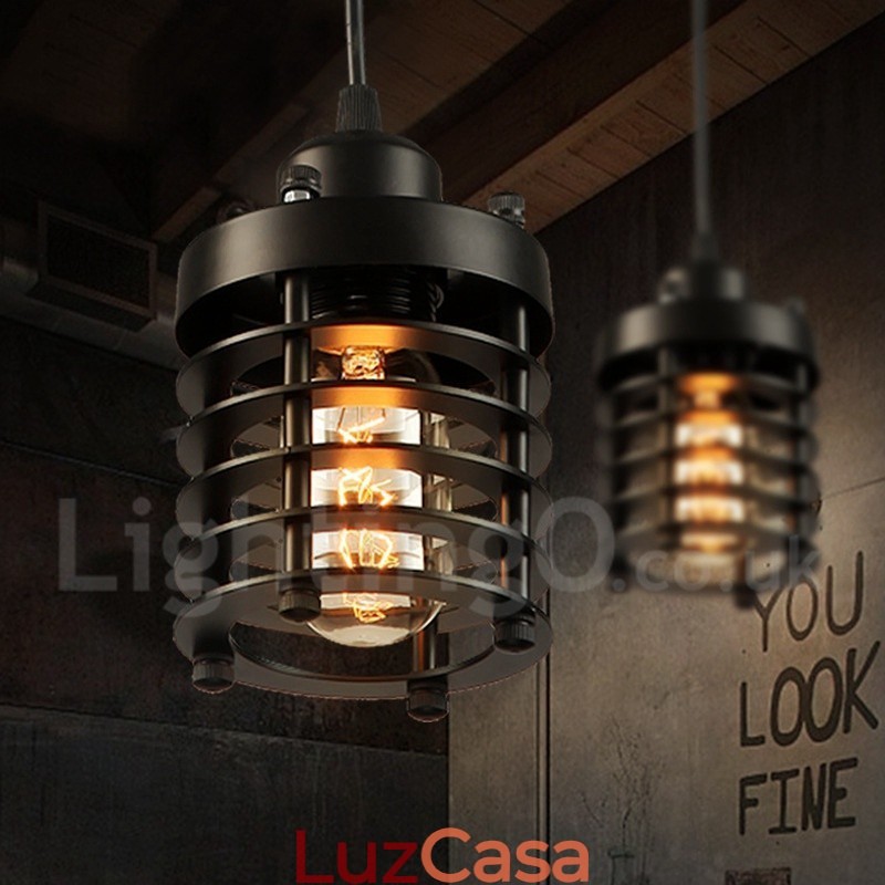 1 Luz Retro Vintage Cobre Pendente Luz