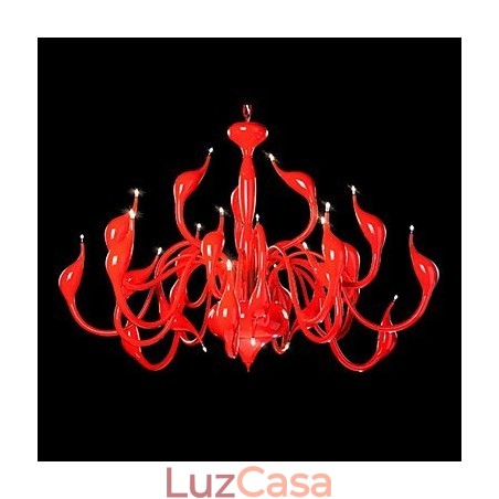 Lustre moderno 24 luzes G4 pintura vermelha Lustre moderno 24 luzes G4 pintura vermelha