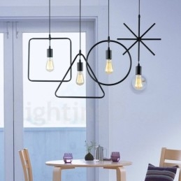 Luminária pendente moderna contemporânea de metal com 1 luz