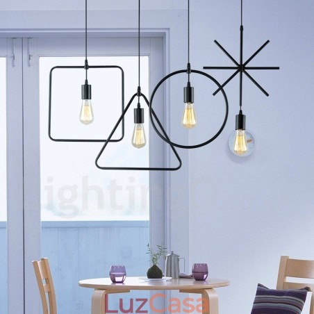 Luminária pendente moderna contemporânea de metal com 1 luz Luminária pendente moderna contemporânea de metal com 1 luz