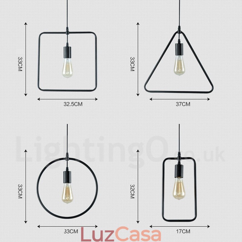 Luminária pendente moderna contemporânea de metal com 1 luz