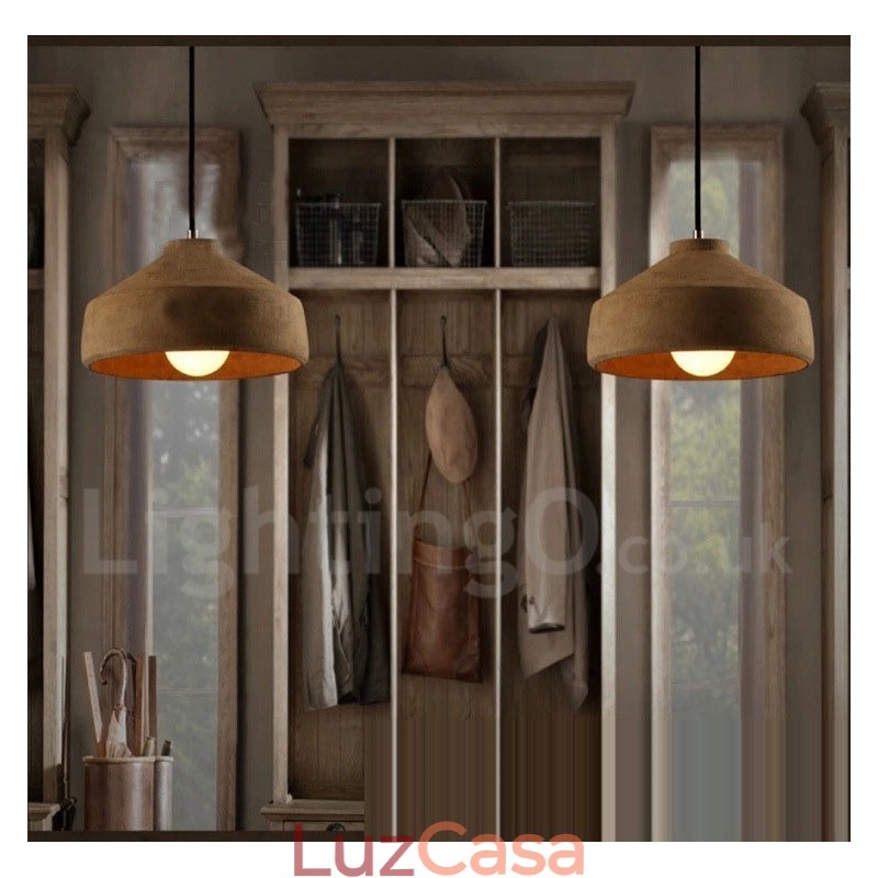 Luminária pendente moderna contemporânea de concreto com luz única