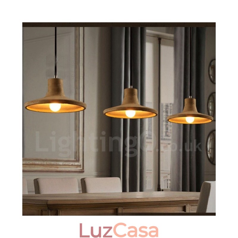 Luminária pendente moderna contemporânea de concreto com luz única