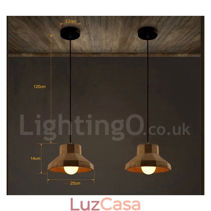 Luminária pendente moderna contemporânea de concreto com luz única
