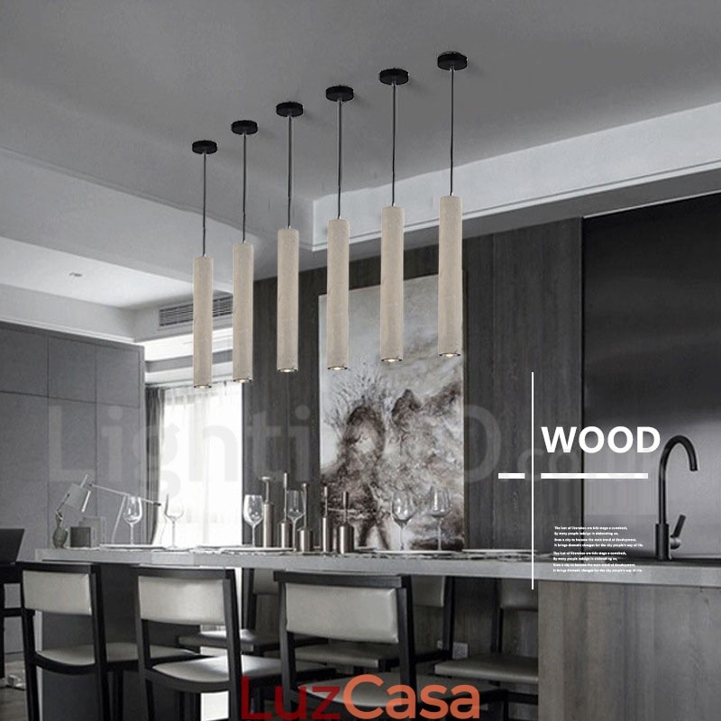 Luminária pendente moderna contemporânea de concreto com 1 luz