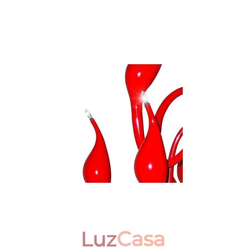 Lustre moderno 24 luzes G4 pintura vermelha