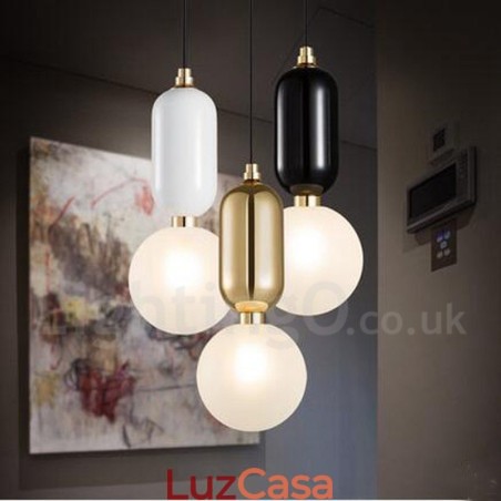 Luminária pendente moderna contemporânea com cúpula de vidro Luminária pendente moderna contemporânea com cúpula de vidro