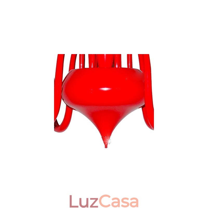 Lustre moderno 24 luzes G4 pintura vermelha