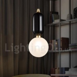 Luminária pendente moderna contemporânea com cúpula de vidro