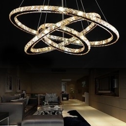 Luzes de teto com anel de estilo moderno Lâmpada de teto de cristal